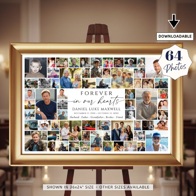 Poster Memorial 64 Colagem de Fotos Para Sempre em Nossos (Criador carregado)