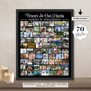 Poster Memorial 70 Colagem de Fotos Simples Personalizada