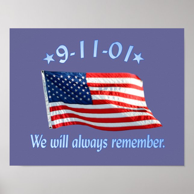 Póster Memorial 9-11 Sempre Lembramos (Frente)