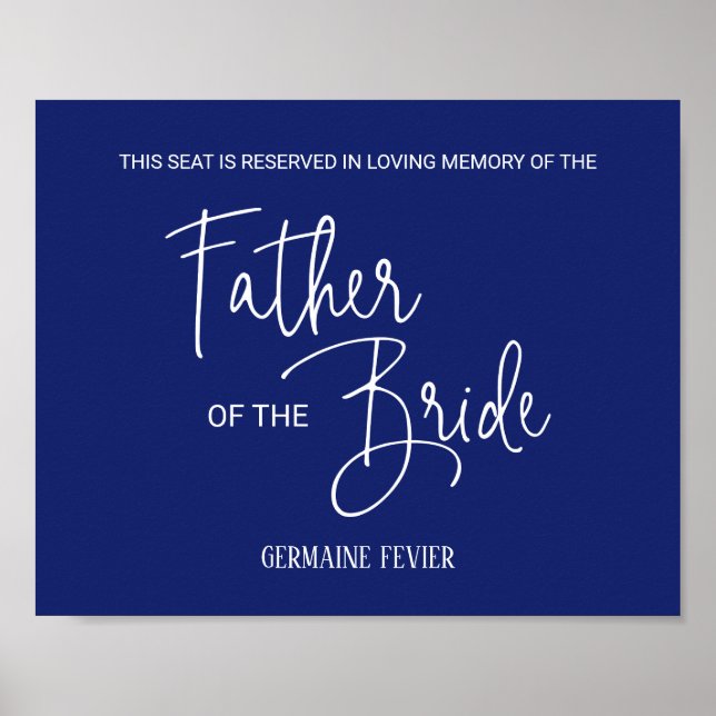 Poster Memorial Assento do Pai da Noiva Casamento (Frente)