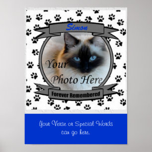 Póster Memorial Cat Forever Lembrado - Pet Masculino Perd