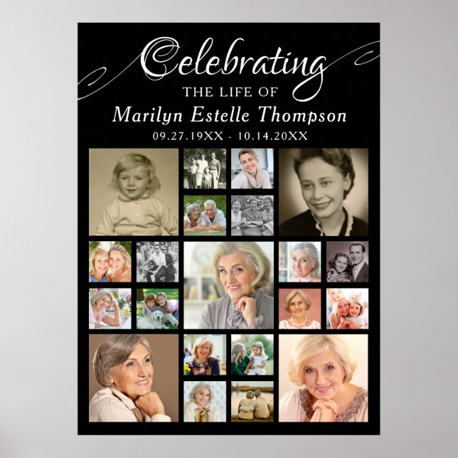 Poster Memorial CELEBRANDO A VIDA DE 21 Foto Preto (Frente)