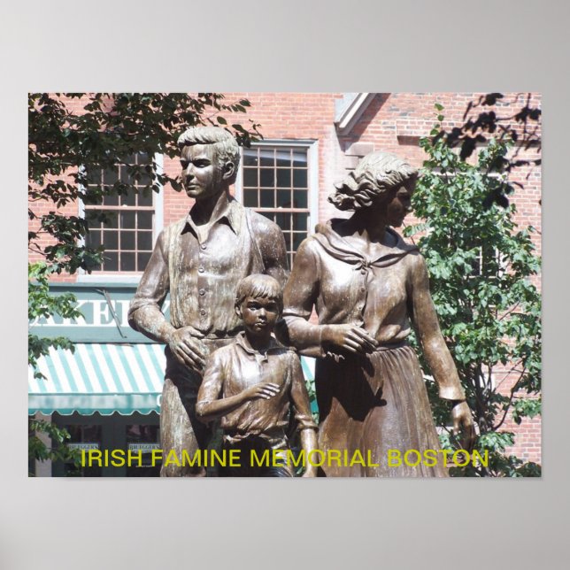 Póster Memorial da Fome Irlandesa de Boston (Frente)