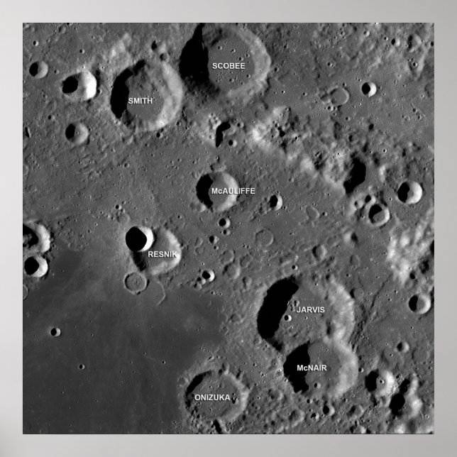 Póster Memorial Da Moon Crater - Crateras Nomeadas Para A (Frente)
