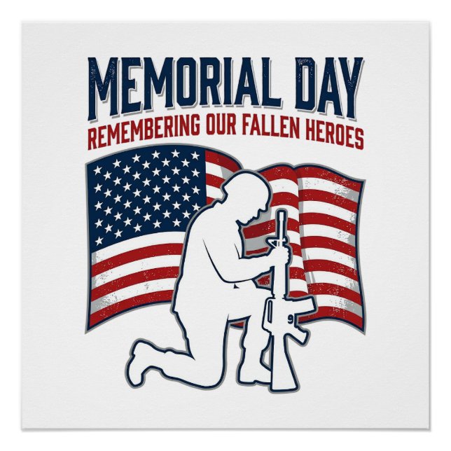 Póster Memorial Day Fallen Heroes Patriotic Soldier Shirt (Frente)