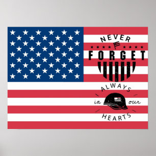 Poster Memorial Day, USA Flag