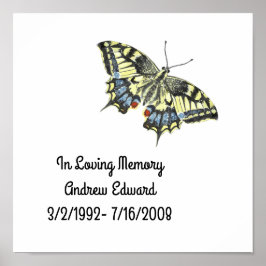 Poster Memorial de Borboleta Personalizado