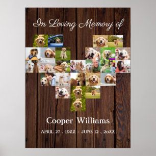 Poster Memorial de Cachorro Personalizado colagem de foto