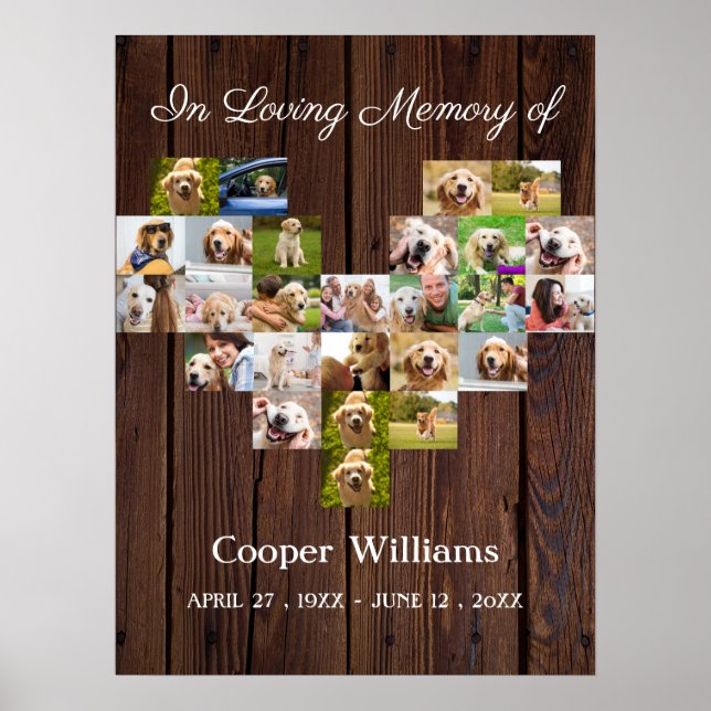 Poster Memorial de Cachorro Personalizado colagem de foto (Frente)