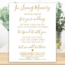 Poster Memorial de Casamento de Poemas Celestiais Dourado