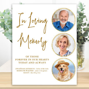 Poster Memorial de Casamento Foto Elegante Ouro Lembrança