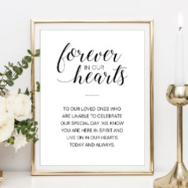 Poster Memorial de Casamento Para Sempre em Nossos Coraçõ