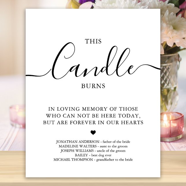 Poster Memorial de Casamento Personalizado Esta Vela Arde (Criador carregado)