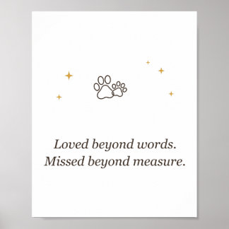 Poster Memorial de Estimação Amado Além das Palavras Perd