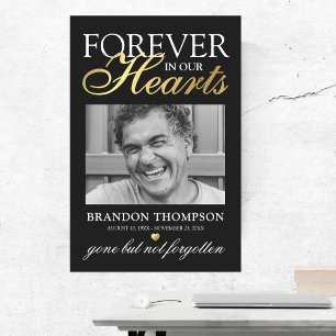 Poster Memorial de Fotografia Funeral Dourada Negra