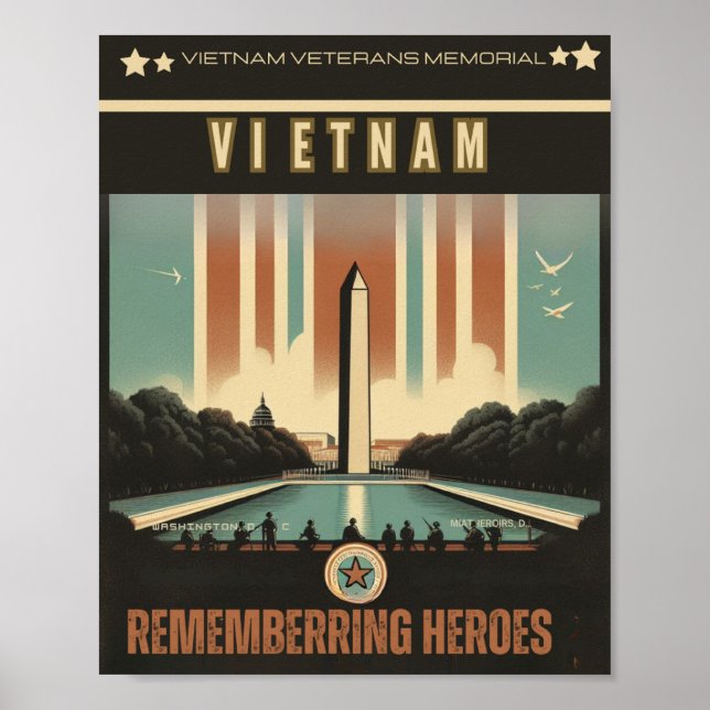 Poster Memorial dos Veteranos do Vietname - Washington, D (Frente)
