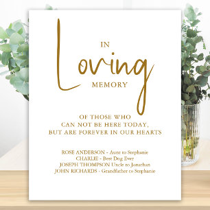 Poster Memorial Elegante De Casamento Dourado