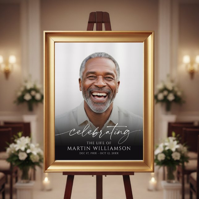 Poster Memorial em Celebração à Vida de Photo Script (Criador carregado)