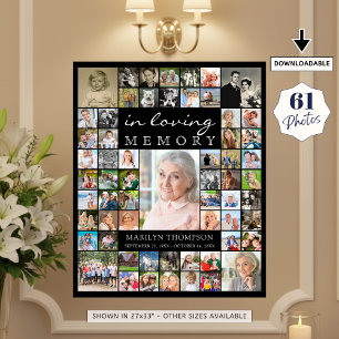 Poster Memorial EM MEMÓRIA CARINHOSA 61 Colagem de Fotos 