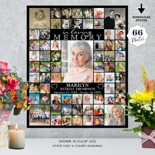 Poster Memorial EM MEMÓRIA CARINHOSA 66 Colagem de Fotos 