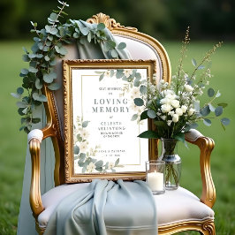 Poster Memorial Exquisite Flowers & Eucalyptus Wedding 