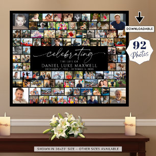 Poster Memorial Fúnebre 92 Colagem de Fotos Celebrando a 