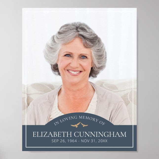 Poster Memorial Funeral Clássico Aves Fotografias Lembran (Frente)