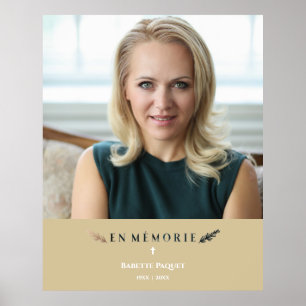 Poster Memorial Minimalista de Foto Francês Amado Ouro