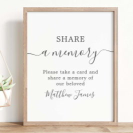 Poster Memorial Minimalista Moderno Funeral Compartilhe u