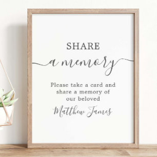 Poster Memorial Minimalista Moderno Funeral Compartilhe u