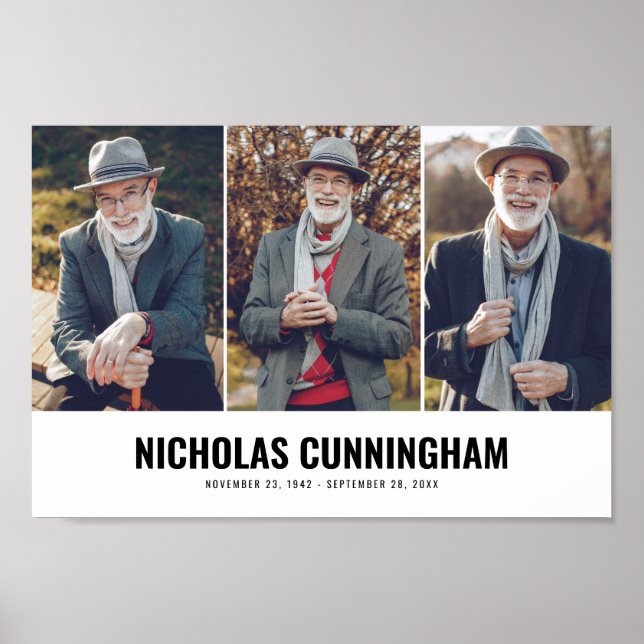 Poster Memorial Moderno Três Fotos (Frente)