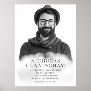 Poster Memorial Na Foto Simples Clássica Moderna Das Nuve