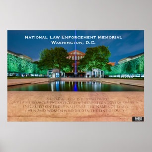 Póster Memorial Nacional da Polícia - Linha Azul Fino