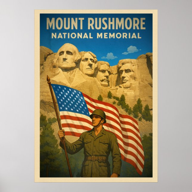 Poster Memorial Nacional Monte Rushmore V02 (Frente)