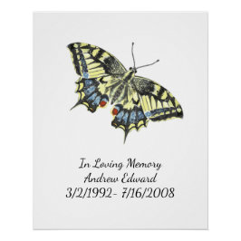 Póster Memorial Personalizado de Borboleta