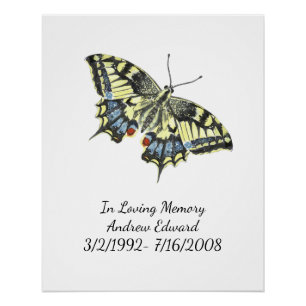 Póster Memorial Personalizado de Borboleta