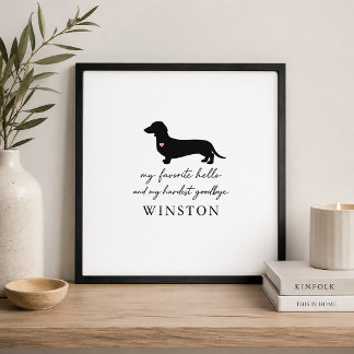 Poster Memorial Personalizado de Dachshund | Citação Mini