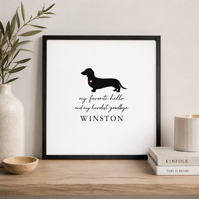 Poster Memorial Personalizado de Dachshund | Citação Mini (Criador carregado)
