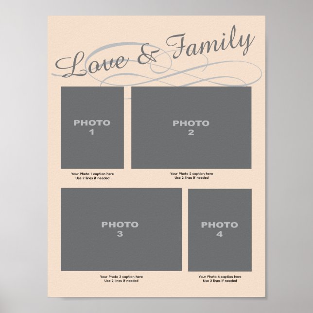 Poster Memorial Photo Page Love and Family (Frente)