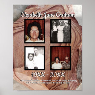 Poster Memorial Quatro Foto Madeira Petrificada Citação P