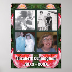 Poster Memorial Quatro Fotografias de Rosa Rosa Rosa Com