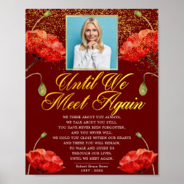 Poster Memorial Rosas Vermelhas Elegantes Sinal de Poema 