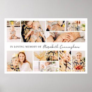 Poster Memorial Simple Minimalist Modern 10 Photo Collage
