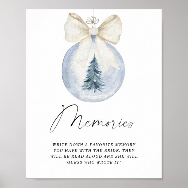 Poster memórias de Natal de inverno com o pôster da noiva (Frente)