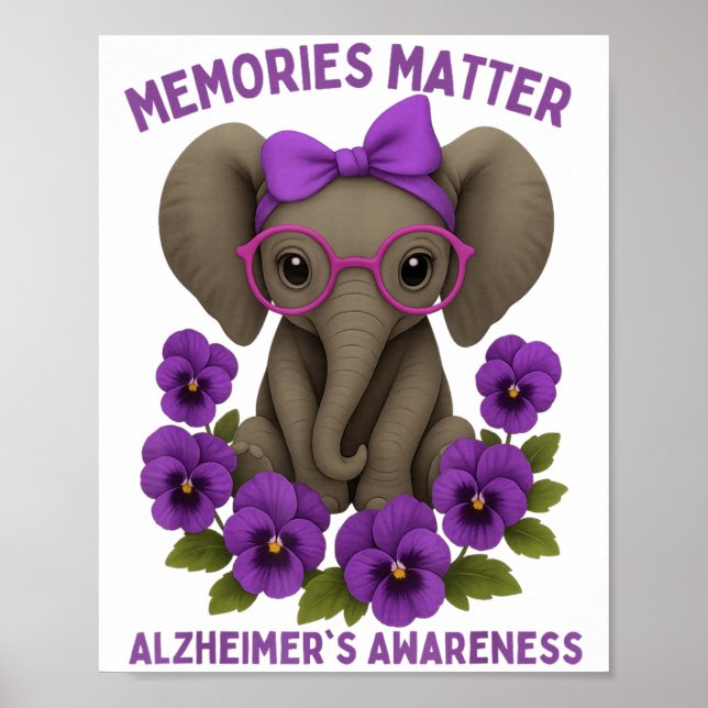 Poster Memórias Flor Elefante Roxo Heimer's Awareness (Frente)