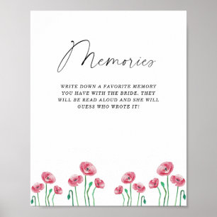 Poster Memórias florais de primavera verão com a noiva