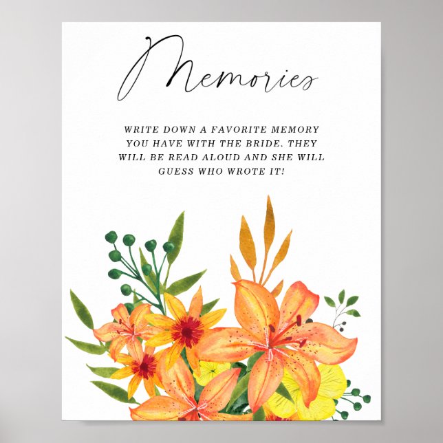 Poster Memórias florais de primavera verão com noiva (Frente)
