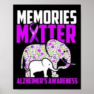Poster Memórias importam o elefante de consciência do Alz