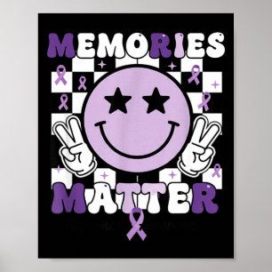 Poster Memórias laço roxo de conscientização do alzheimer