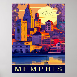 Poster Memphis, Mississippi River, Viagem